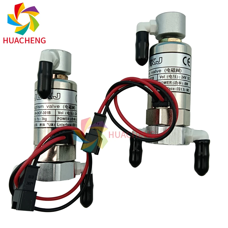 1Pcs/Pack for HHJDKJ Elbow Solenoid Valve for Galaxy Phaeton Crystal-Jet Inkjet Printer PN:HH-DCF-301B 8W 24V 3KG