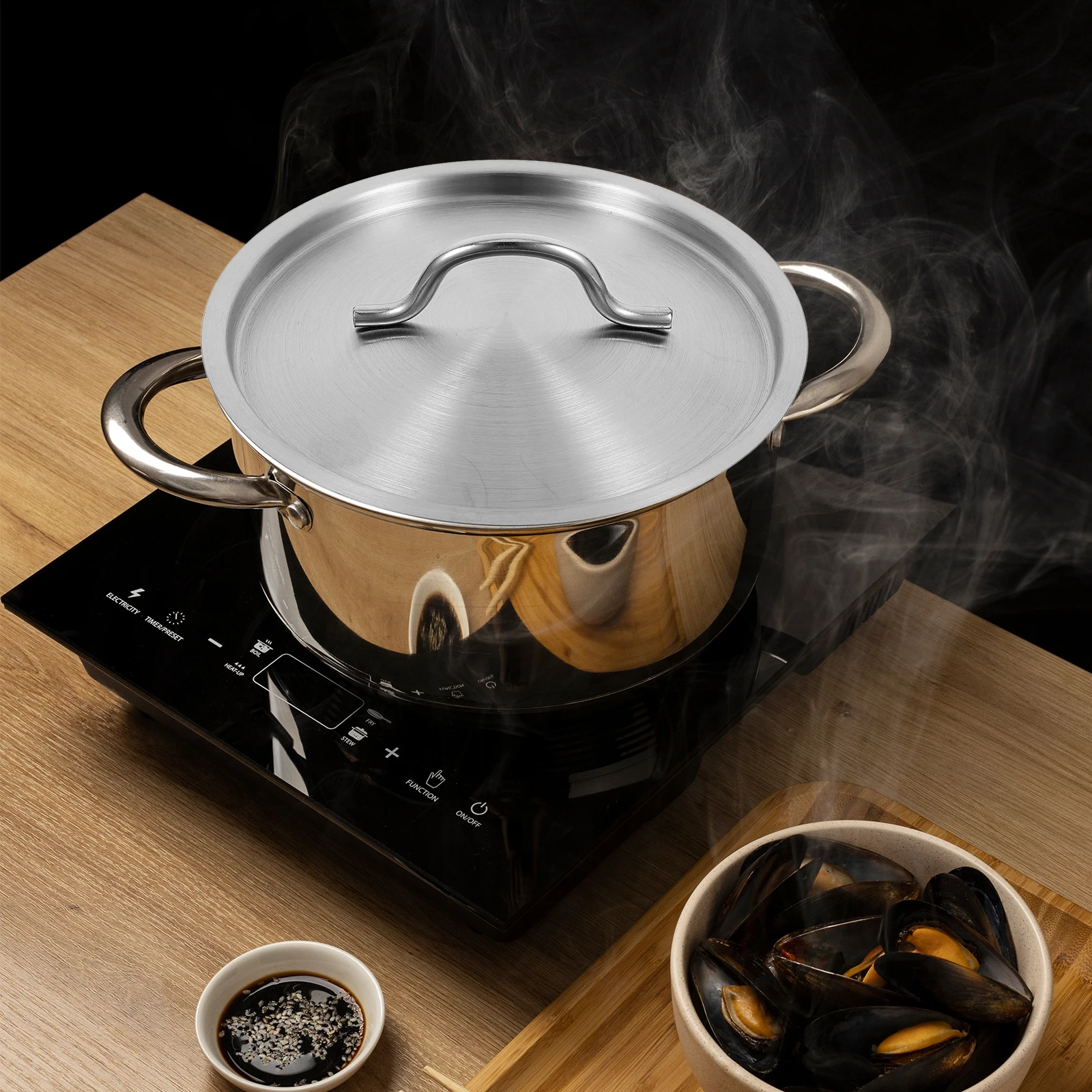 

Stainless Steel Lid for Frying Pan Wok Pot Cover Mess Free Cooking Experience Versatile Kitchen Accessory