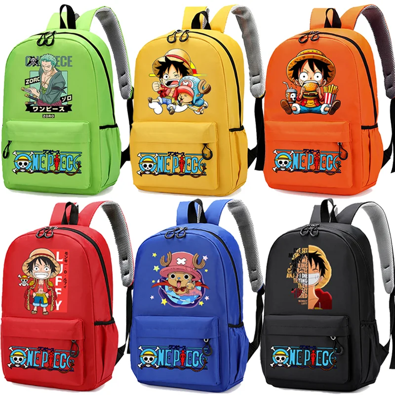 One Piece Schoolbag Boy Student Large-capacity Casual Knapsack Backpack Men Anime Figure Printed Travel Laptop Bag Birthday Gift