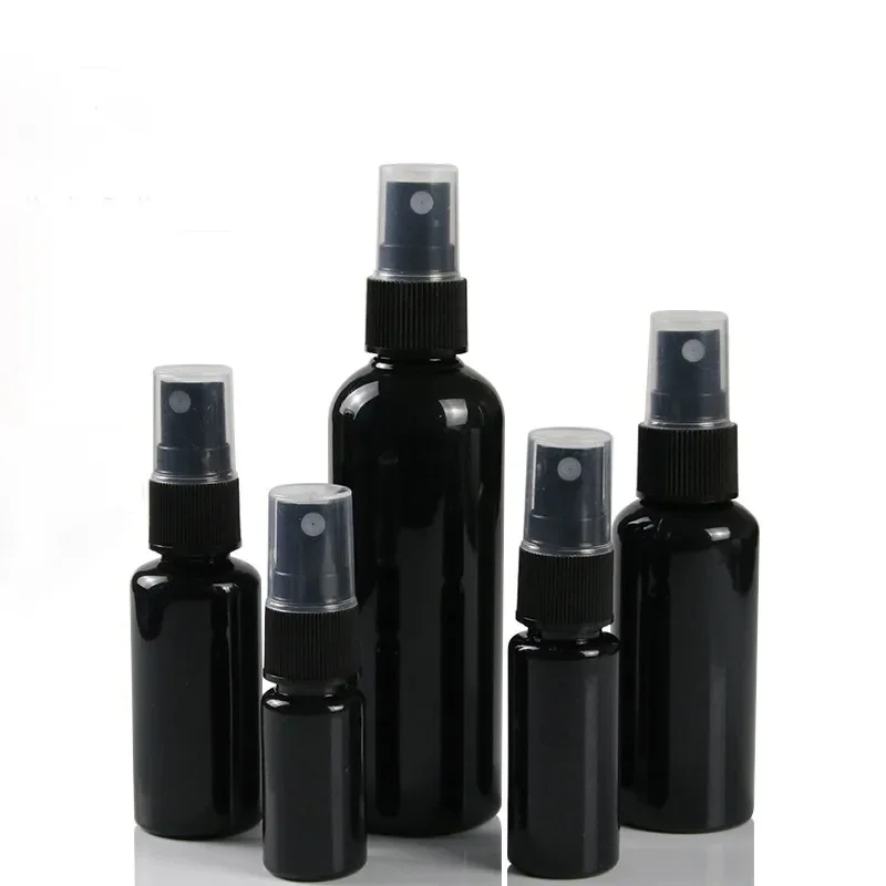 

100PCS*10/20/30/50/100ML Empty Black Plastic Spray Pump Bottle Sample Liquid Refillable Fine Mist Atomizer Cosmetic Container