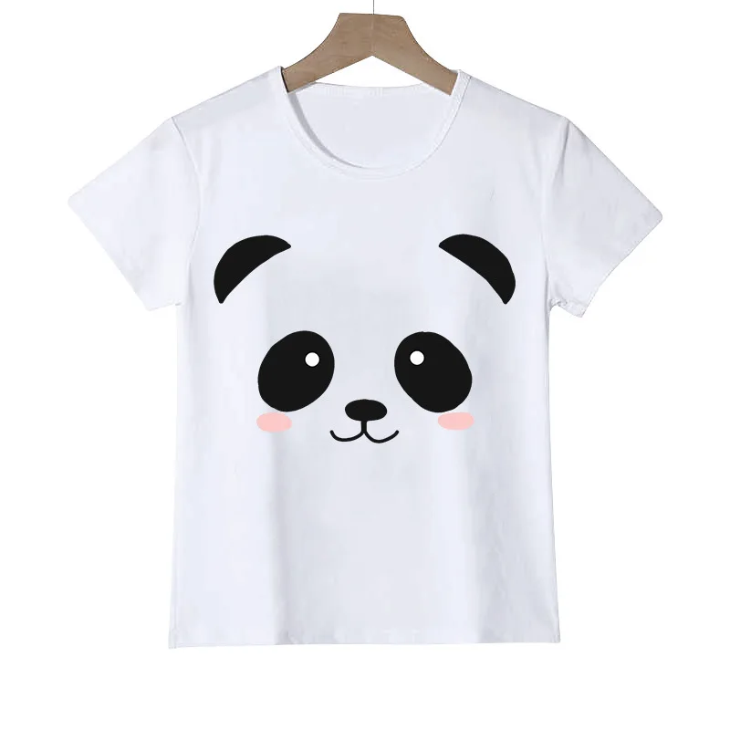 Cute Panda Print 3D Digital T-shirt, Família de Manga Curta, Gola Redonda, Desgaste Casual Infantil, One Piece, Modal Roupas