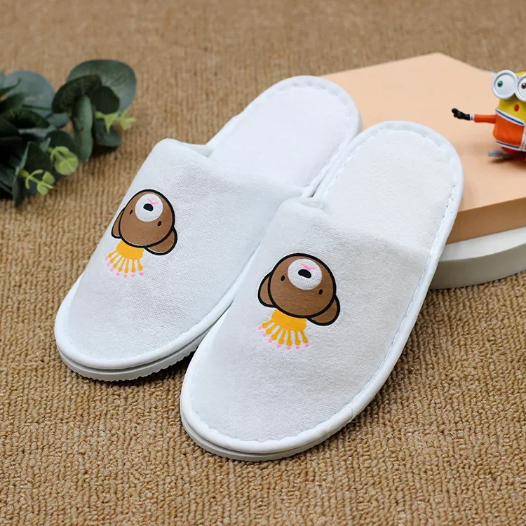 [10pairs]Disposable Winter Slippers Kids Shoes Slippers for Home Children's Slipper for Girls Cartoon Slippers White