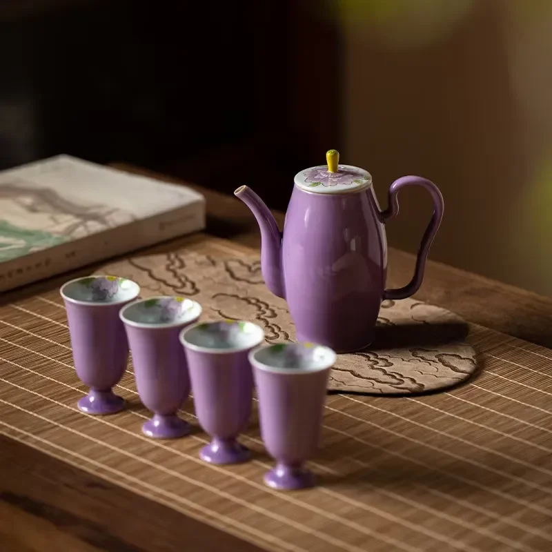 【CHIMU HOME】 Hand Drawn Teaware Set for Song Chaise Pot Chinese Porcelain Kung Fu Set Gift