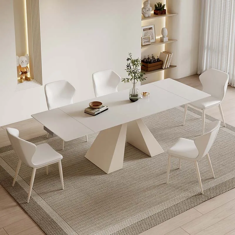 

-For Compact White Table Rectangular Extendable Modern Living Room Dining Table Restaurant Collection Muebles Living Room Furnit