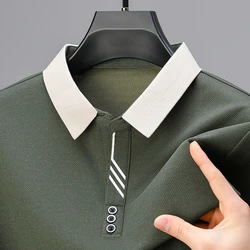 High quality short sleeve men's POLO shirt summer fashionable stripe design soft golf top comfortable ventilate casual T-shirt