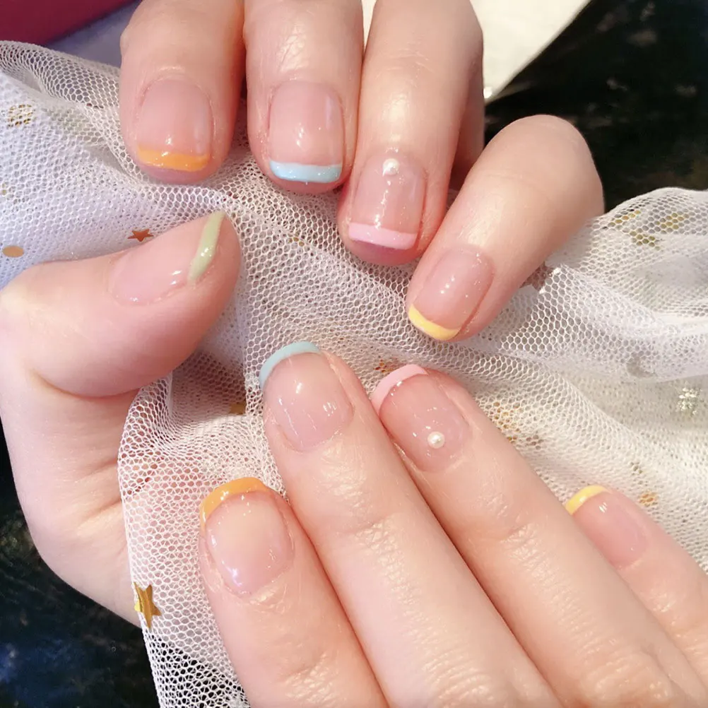 

Nail Art Pieces False Nails Press On Tips Decorative Polish Kit Manicure DIY Reusable Patches Salon Home Wedding