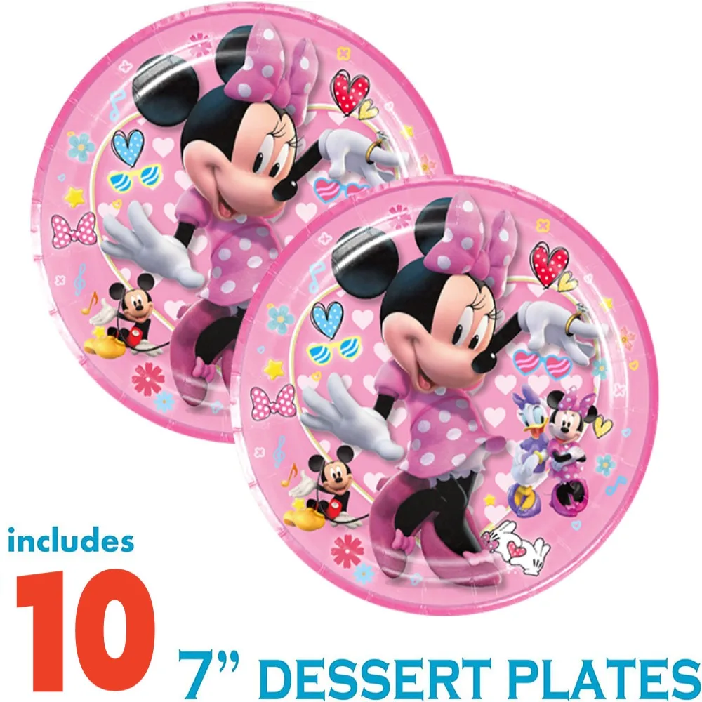 50 pezzi Disney Minnie Mouse Articoli per feste Rosa Minnie Set di stoviglie usa e getta Baby Shower Decorazioni per feste di compleanno per ragazze