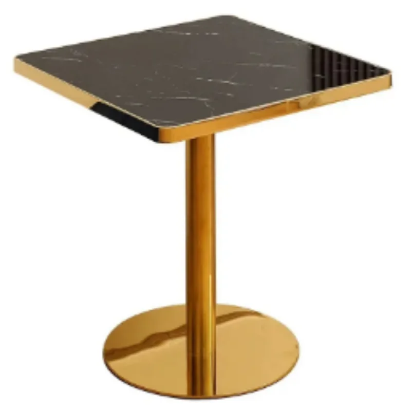 commercial wooden family dining room coffee table marble texture wood top metal base round square table cafe restaurant