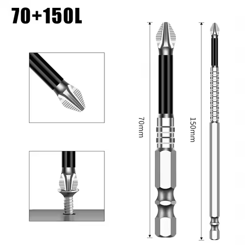 K5 Non-slip High Hardness Bit S2 Strong Magnetic 5A Black Non-slip Cross Head Electric Drill Electric Screwdriver Bit - Image 14