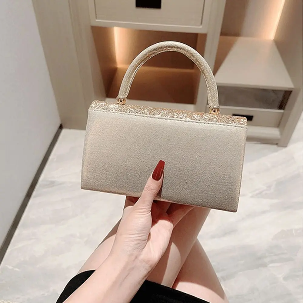 Gold Sequin Evening Bag Women Elegant Fashion Banquet Clutch Chain Shoulder Bags Luxury Purse Female Wedding Party Handbags