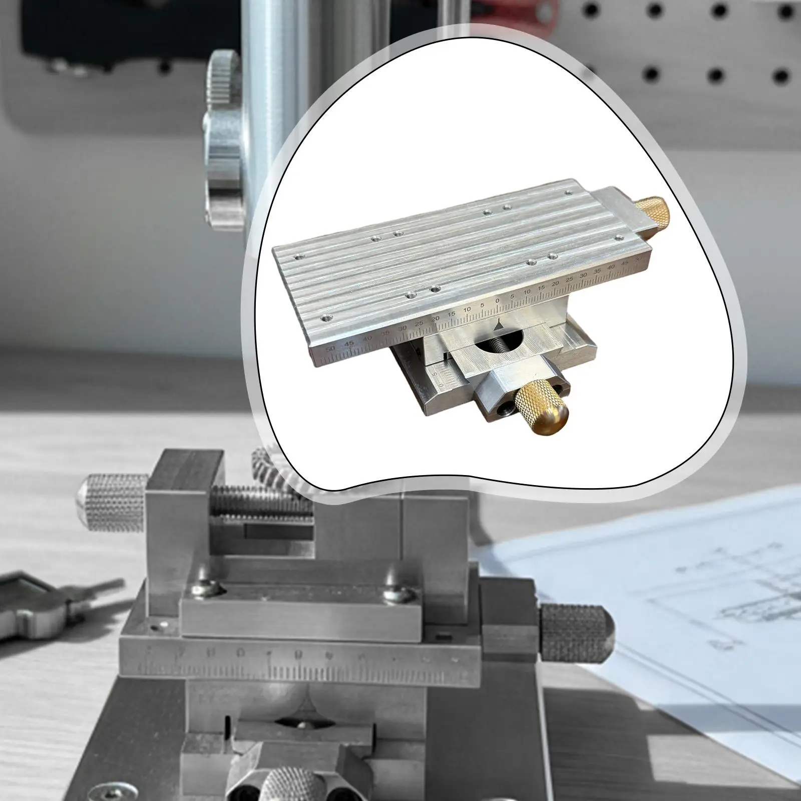 Cross Slide Table Compact Micro Tuning for Bench Drill Aluminum Alloy Fine Adjustment Drill Press Lead Screw Slide Sliding Table