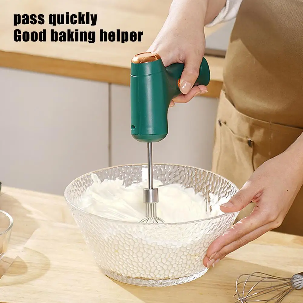 Electric Egg Beater Portable Cordless Electric Hand Mixer with Double Mixing Head 3 Speed Modes Detachable for Cake for Baking