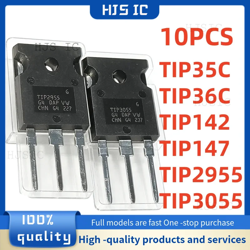 TO-247 10Pcs 100% New High-Quality TIP35C TIP36C TIP142 TIP147 TIP2955 TIP3055 TO247 Best Quality In Stock
