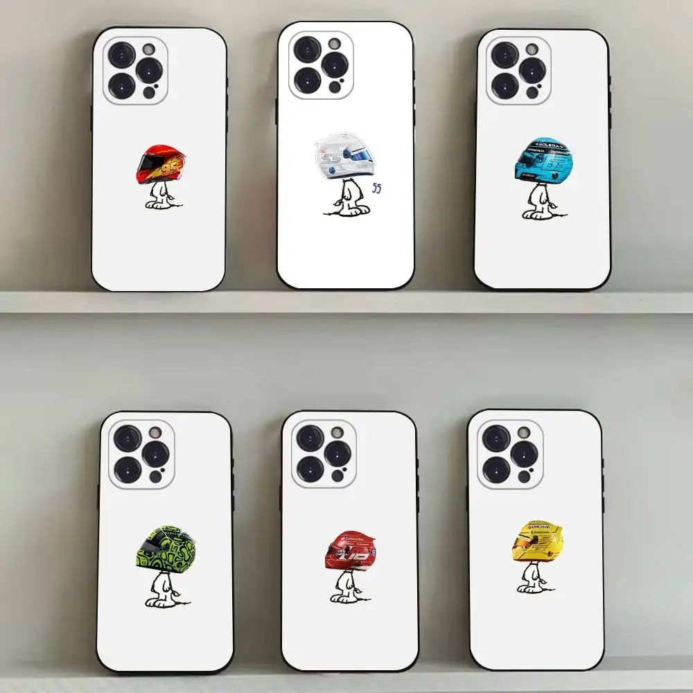 

Racing Helmet Phone Case For iPhone 16,15,14,13,12,11,Pro,Max,Plus,X,XS,SE4,E,Mini,Soft Black Case