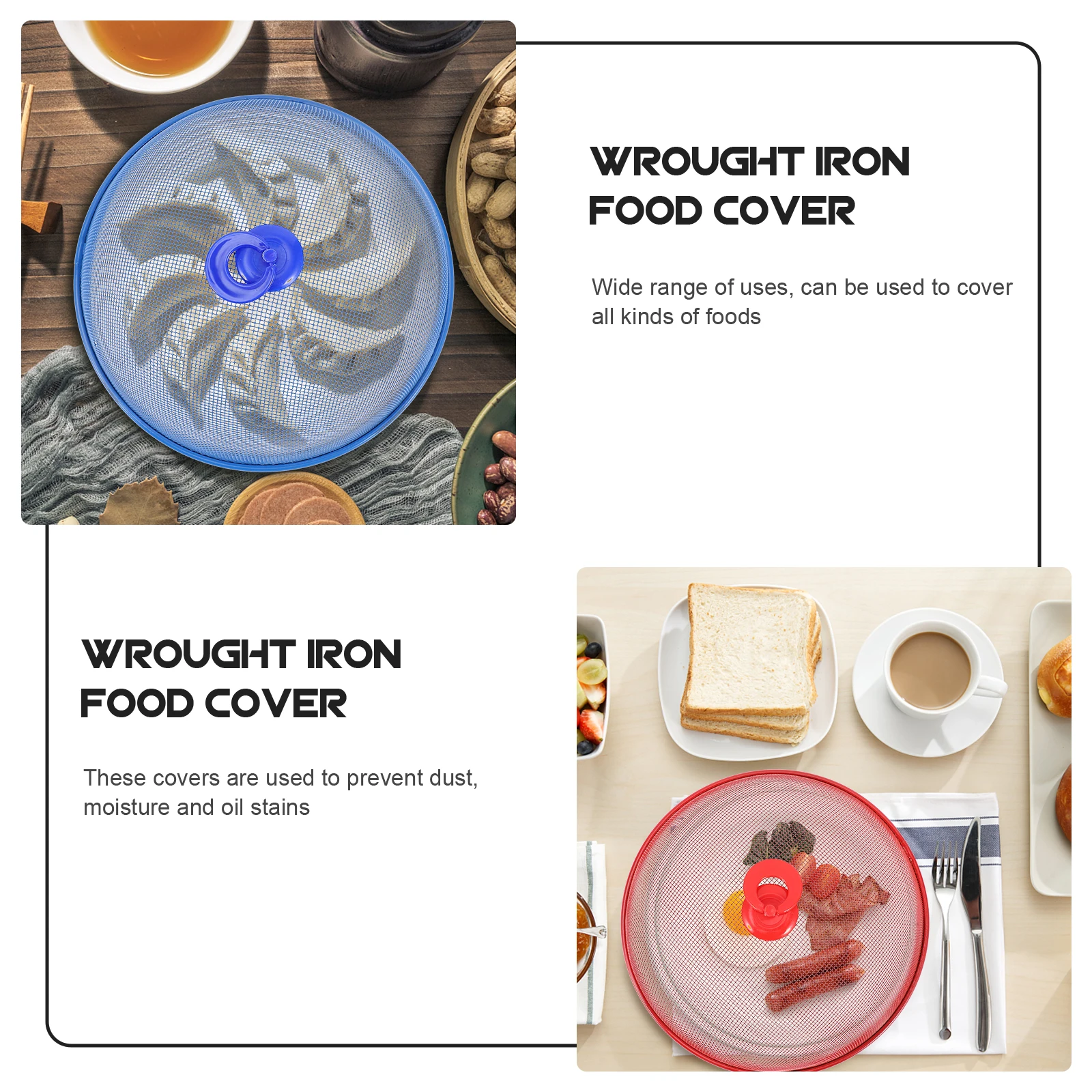 

3 pcs Metal Mesh Food Tents Reusable Covers For Kitchen Bbq Camping Party Assorted Colors Practical Dust Moisture