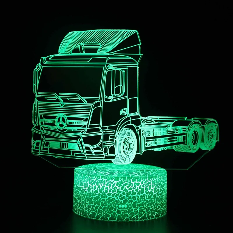 Remote Touch Switch White Table Lamp Princess Decoration Lighting Room Desktop Decoration Off-road Vehicle 3d Desk Lamp