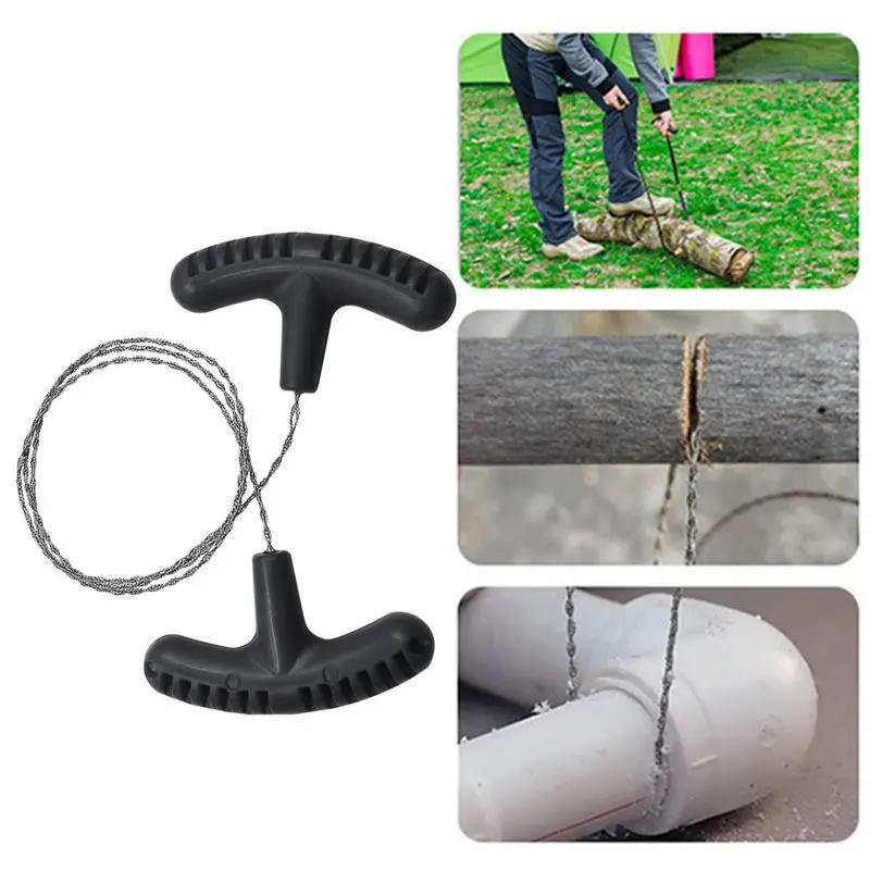 1Pc Stainless Steel Hand-Pulled Wire Rope Multi-Purpose Small Pocket Saw Survival Equipment Multi-Purpose Saw Blade for Outdoor Camping Style