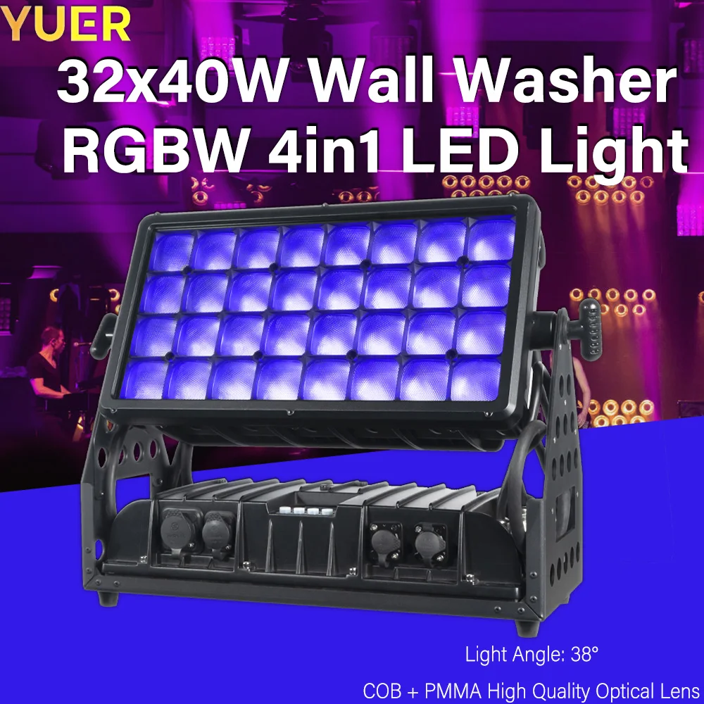 Professional stage lighting: 32 x 60W 4-in-1 RGBW LED, DMX512 control, IP65 waterproof, 9/14 channels for stage performance bar