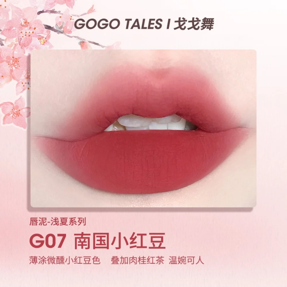 Gogotales Lipstick Creamy Lip Mud Nude Lip Glaze Matte Natural Long-lasting Non-stick Cup Pink Red Tint Korea Makeup Cosmetics