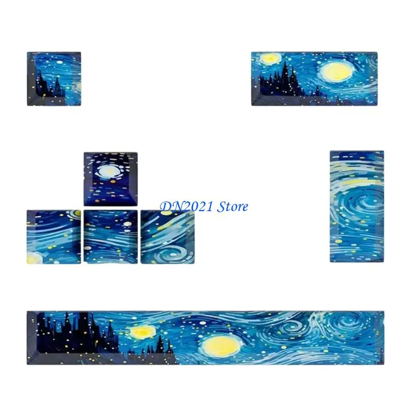 F3KE 8Pcs DIY PBT Keycaps 5Side Dyes-SUB 6.25u Space Bar Original Profile Keycap