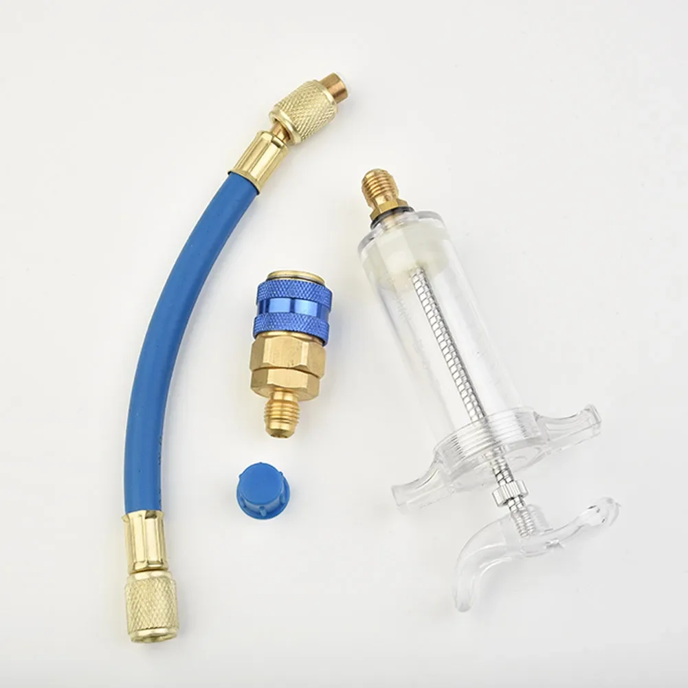 Oil/Dye Syringe 30 Ml 1 Oz,With Low-end Quick Connector Adapter1/4 SAE X4T7Low-end Quick Connector Adapter.Problem Solved Easily