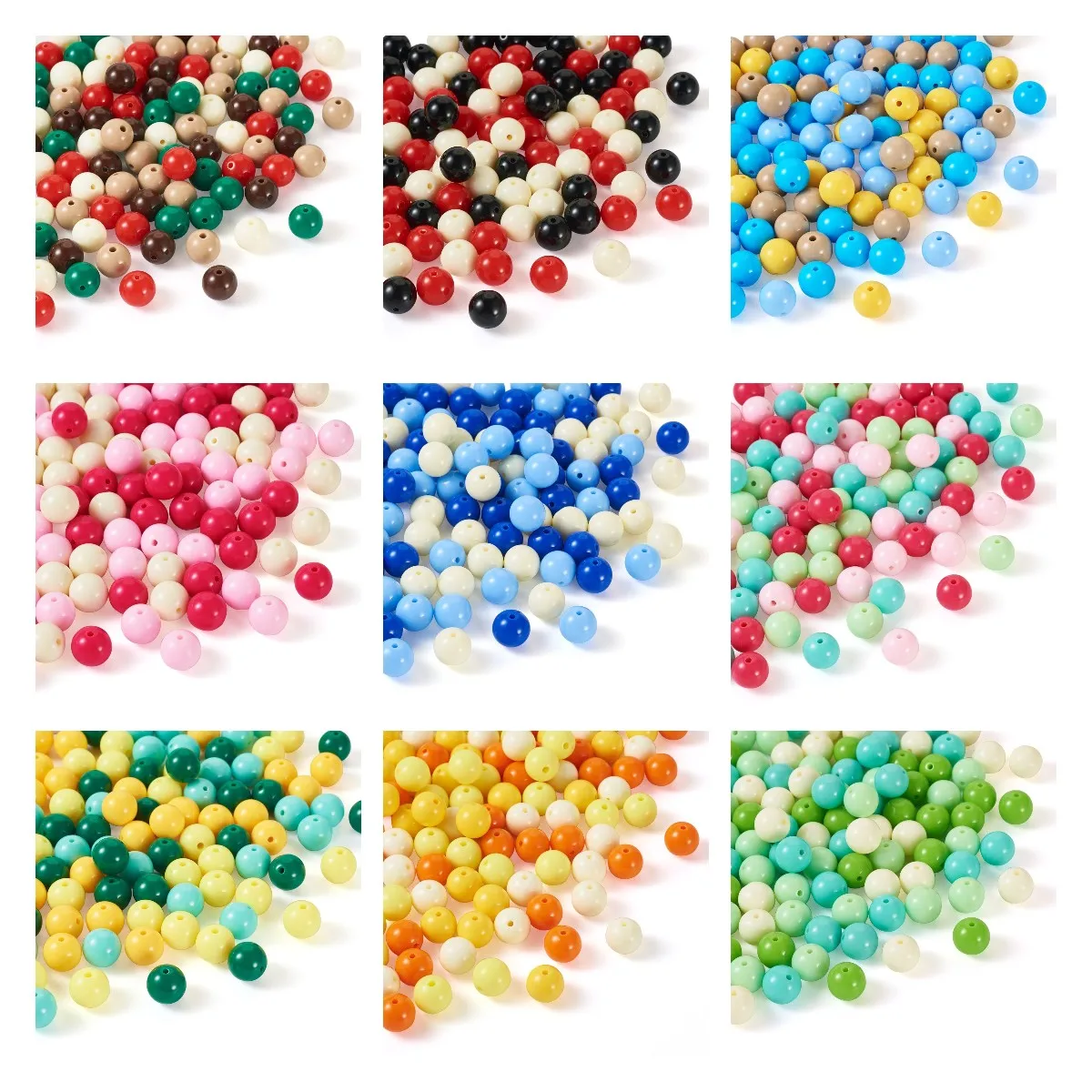 100pcs Candy Color Opaque Acrylic Round Beads Loose Beads For DIY Bracelet Necklace Jewelry Making Accessories 11~12mm