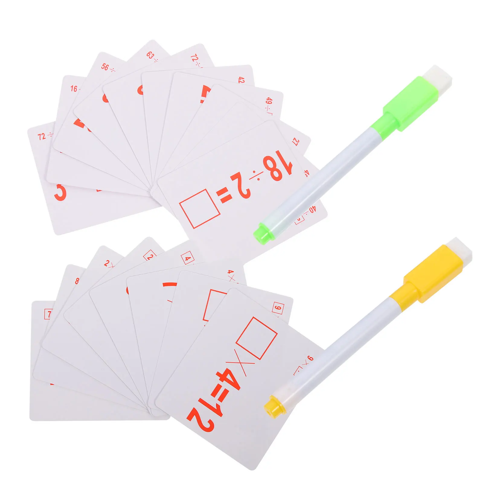 2 ensembles de cartes Flash arithmétiques de Division de Multiplication, apprentissage des mathématiques Portable pour enfants, jeu de Cognition éducatif, utilisation de Puzzle