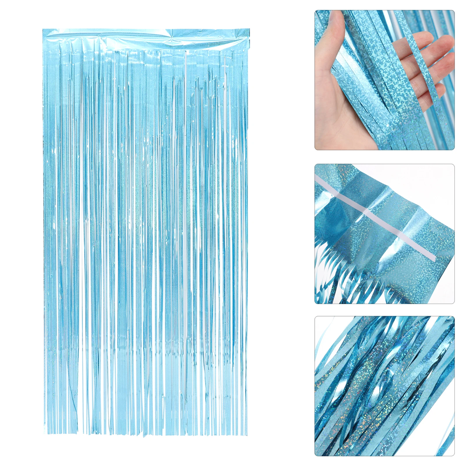 

3Pcs Tinsel Door Curtain Plastic Streamer Fringe Backdrop Birthday Party Decorations Photo Background Wall Stage Room Christmas