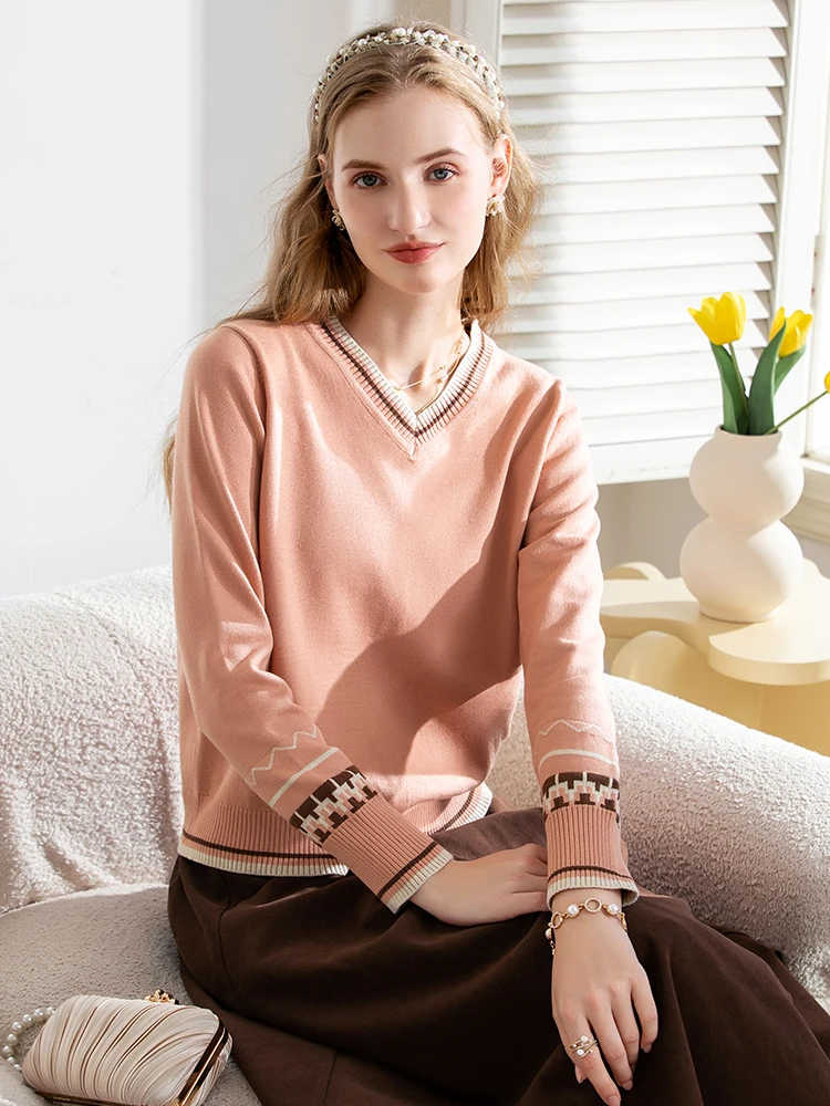 I BELIEVE YOU Sweater for Women Fashion 2022 Autumn/winter Gentle Knitted Vneck Long Sleeve Pullover Tops Y2k Clothes 2224124578