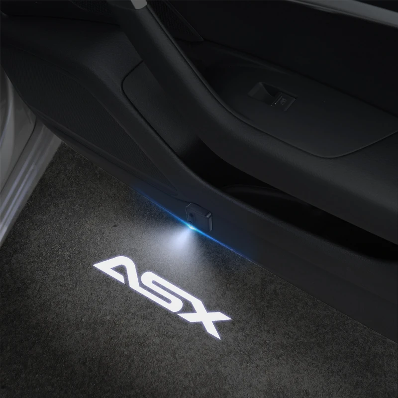 Luz de puerta de coche para Mitsubishi ASX Eclipse Cross Emblem Ralli Art, lámpara de bienvenida, Proyector Inalámbrico, decoración automática