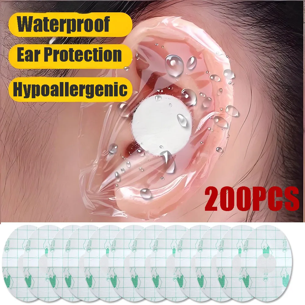 200Pack Waterproof Ear Protectors Disposable Ear Cover for Babies Kid & Adult Swimming Shower Ear Stickers for Noise Protection