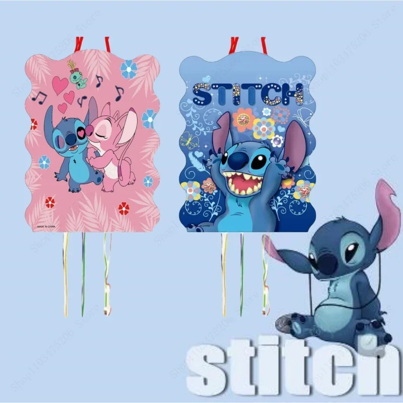 Disney Stitch Blue Pink Pinatas Party Supplies Birthday Party Disposable Family Partys Creative DIY Decoration Supplies