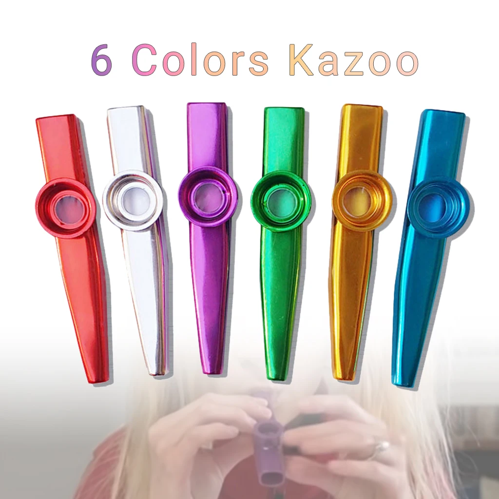 Olhar metal kazoos instrumentos musicais flautas diafragma boca bom companheiro para guitarra ukulele jogador kazoo instrumentos musicais