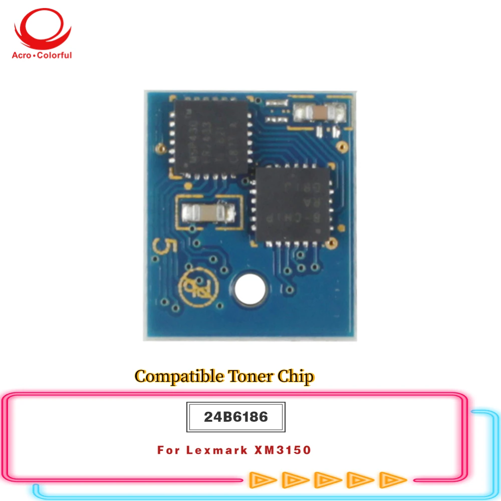 Chip de tóner Compatible 24B6186 para impresora láser Lexmark XM3150, Chip de reinicio de cartucho, versión Universal 16K