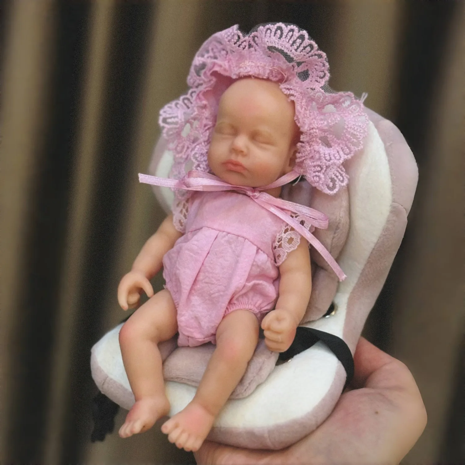 Anjo 인형 6 인치 미니 팜 소녀 Loulou 소프트 솔리드 실리콘 Reborn Doll Sleep Bebe Reborn Doll Pеборн Bebê Reborn Kукла Pеборн