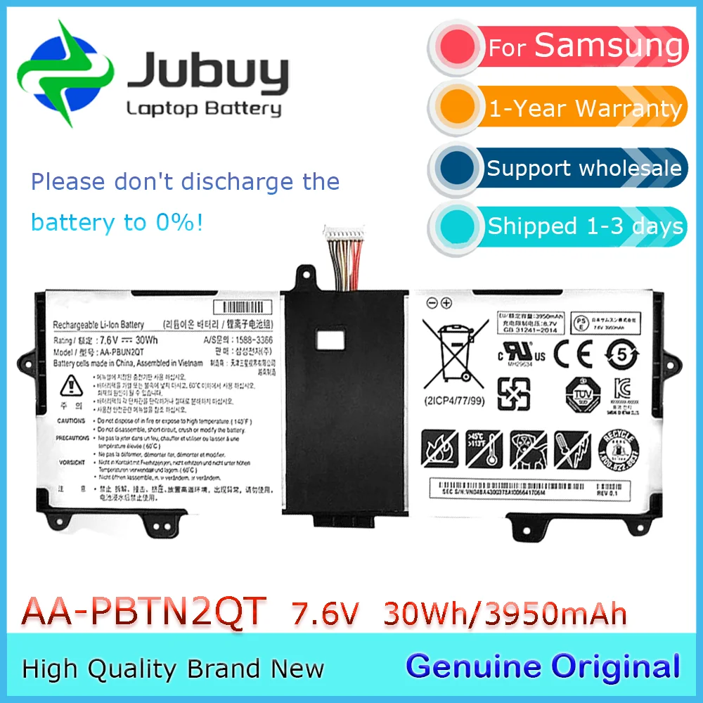 AA-PBTN2QT 7.6V 30Wh Original Laptop Battery for Samsung Notebook 9 13.3 NP900X3N NT900X3N