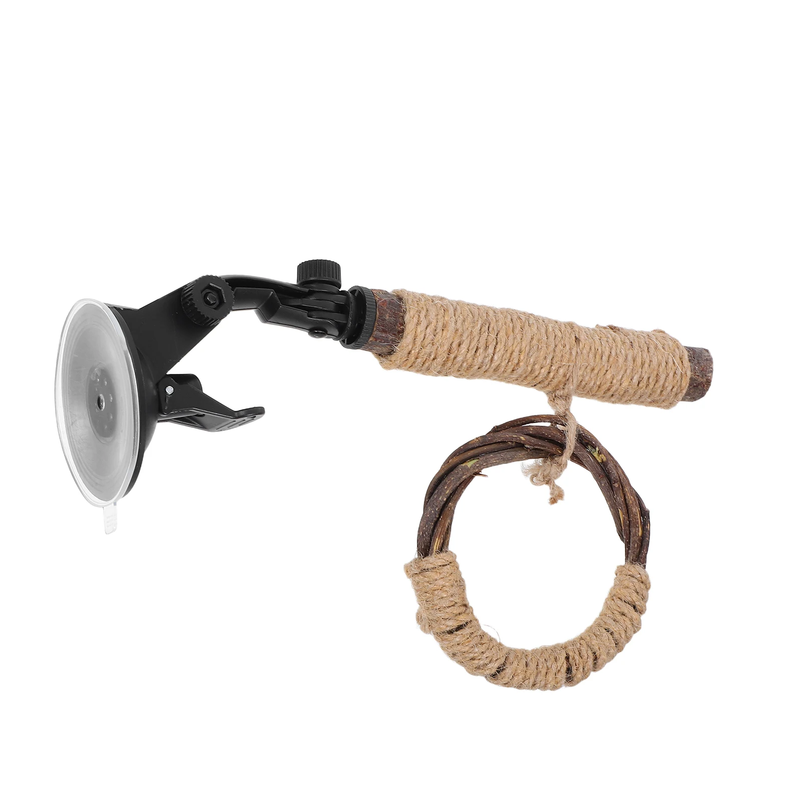 

Suction Cup Bird Stand Toys Parakeet Cage Accessories Perch Durable Plastic Jute Rope Wood Easy Installation Versatile Use