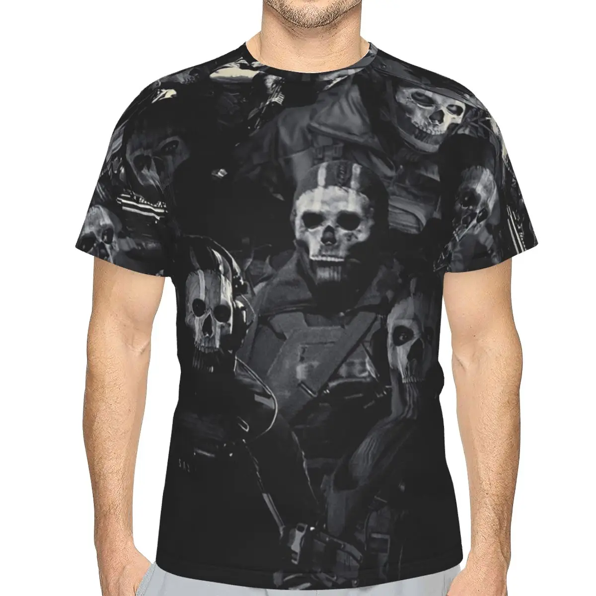 100% Cotton Simon Ghost Riley T-Shirt Men's Funny T Shirt Men Round Neck Summer Shirts Tops