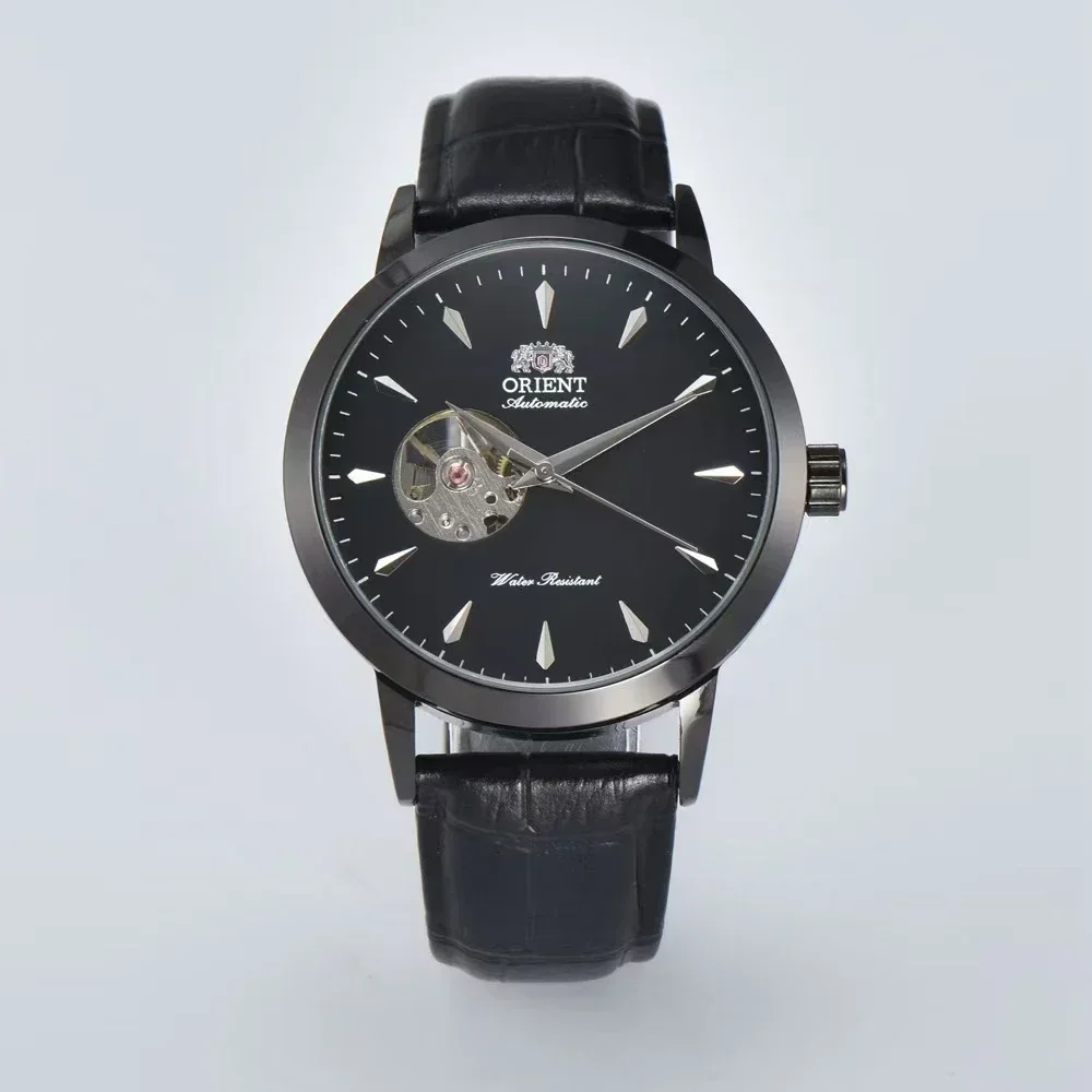 

88A Store ORIENT Sports Automatic Mechanical Unisex Watch Full Function World Time Leather Strap Skeletonized Dial