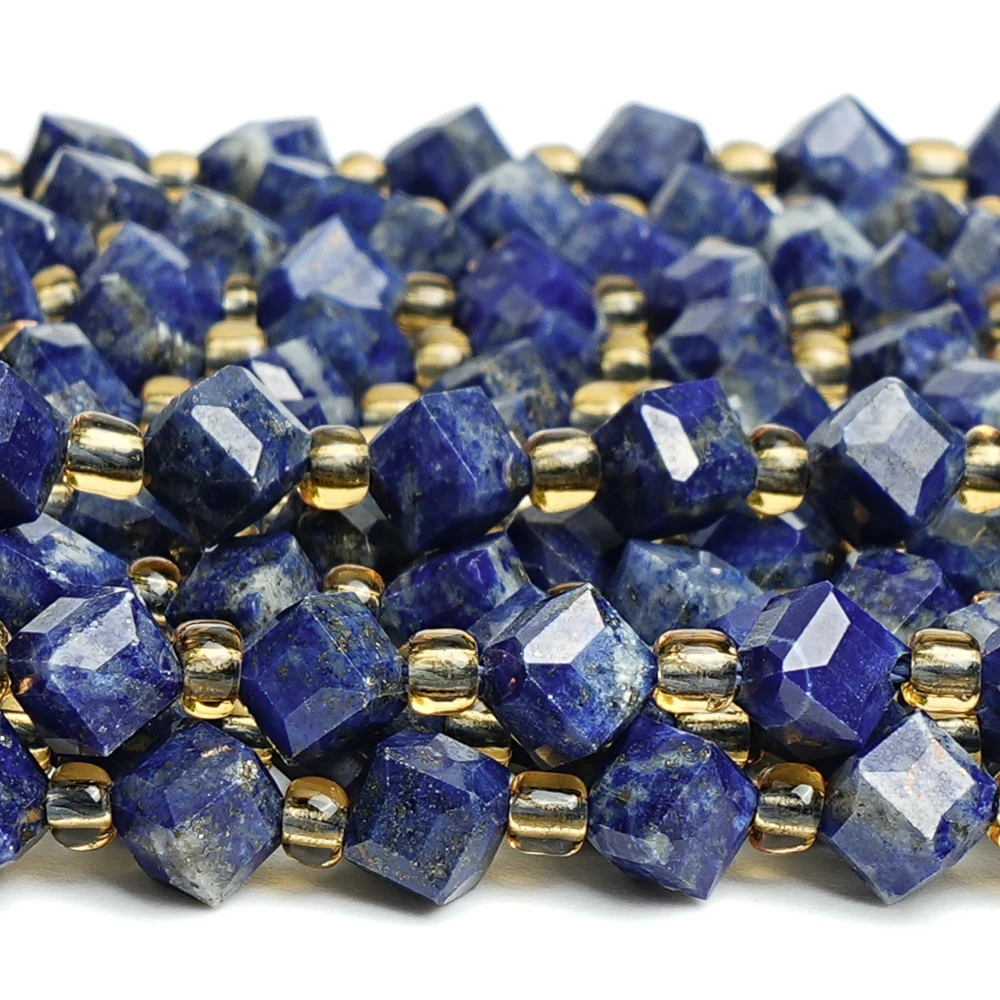 

Natural Lapis Lazuli Beads Strands Multi-faceted Amethysts Strand Beads Blue Stones For Jewelry Bracelets Necklace Accessories