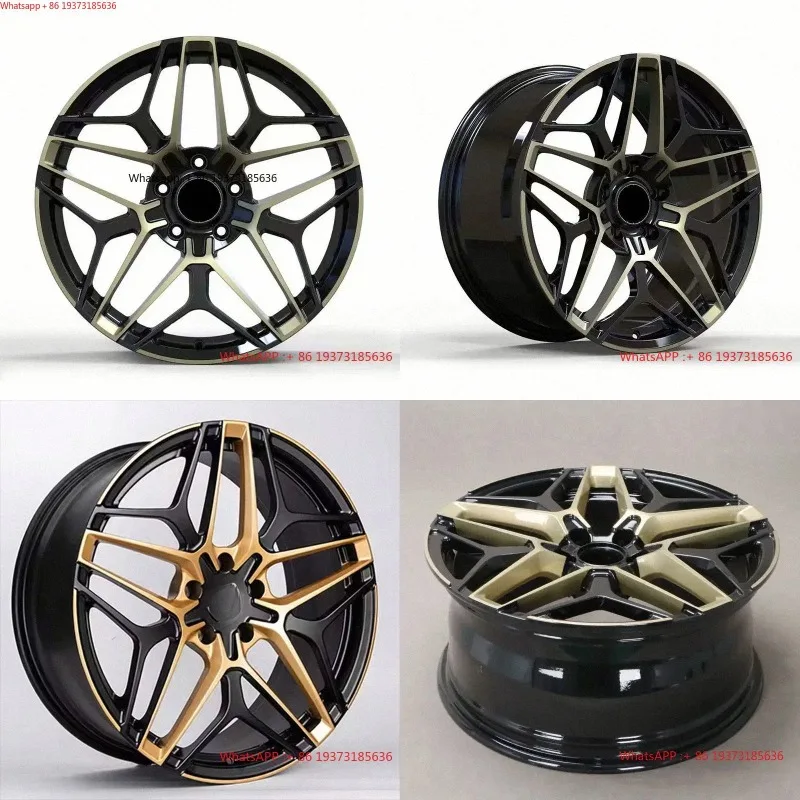 5X120 Customized Alloy Car Rim Forged Wheels Black Golden Passenger Car Wheel Rim for Audi A5 Kia A5 For Volvo 60 Cadillac CT5