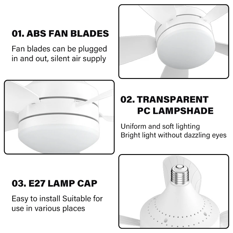 Brillo iluminación ajustable fan interior del LED para cómodo del sitio