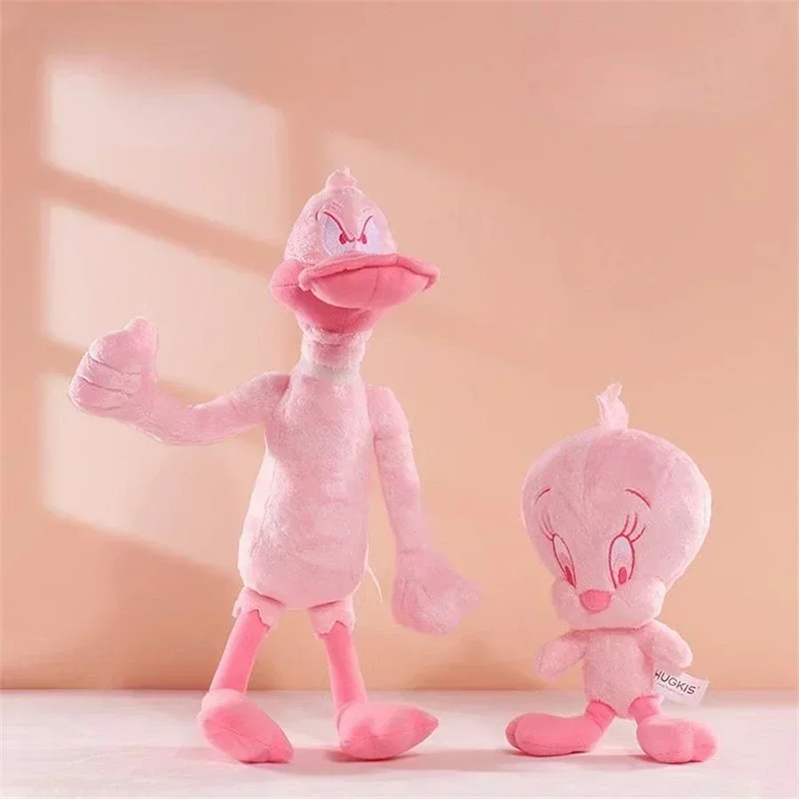 Pink Series Looney Tunes Plushies Cute Kawaii Pink Bugs Bunny Plush Toy Tweety Bird and Daffy Duck Stuffed Doll Toys