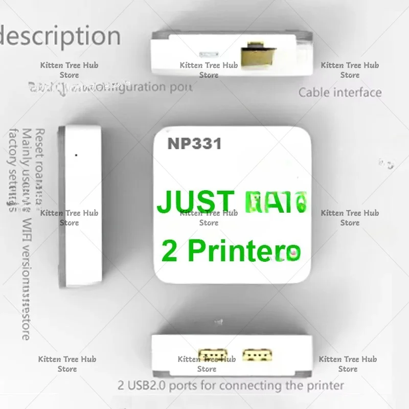 NP33X 2 or 3 Port Network Wireless Print Server for USB Printer Simple Easy to Use Small Size Optional LAN/WIFI
