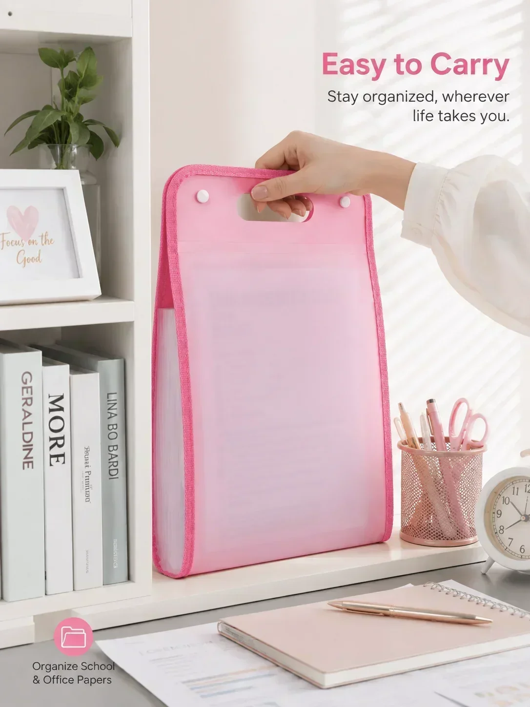 A4 Portable Accordion File Holder, 13-Pocket Expanding Organizer, Large Capacity Test Paper Storage Bag