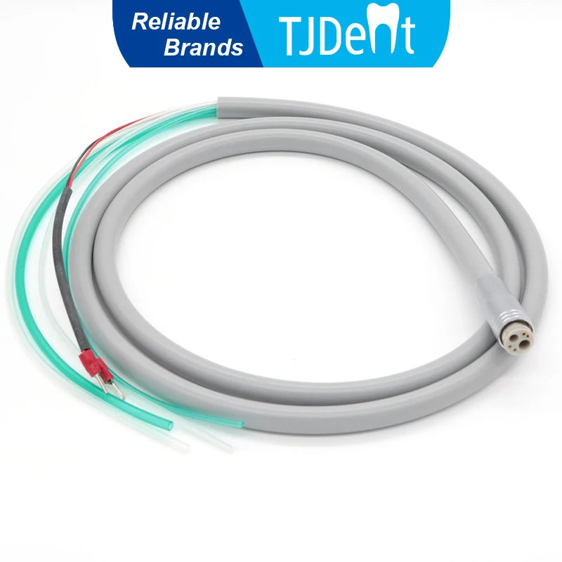 TJDent 1Pcs Dental Optic Handpiece Tube Cable Optical Fiber 6 Holes PVC Tube With Connector Dentist Materials Accessories