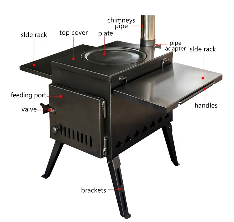 Folding Bbq Grills Multi Functional Mini Cooking Stoves Camping Wood Stove Picnic Carbon Steel Portable Outdoor Home Polishing