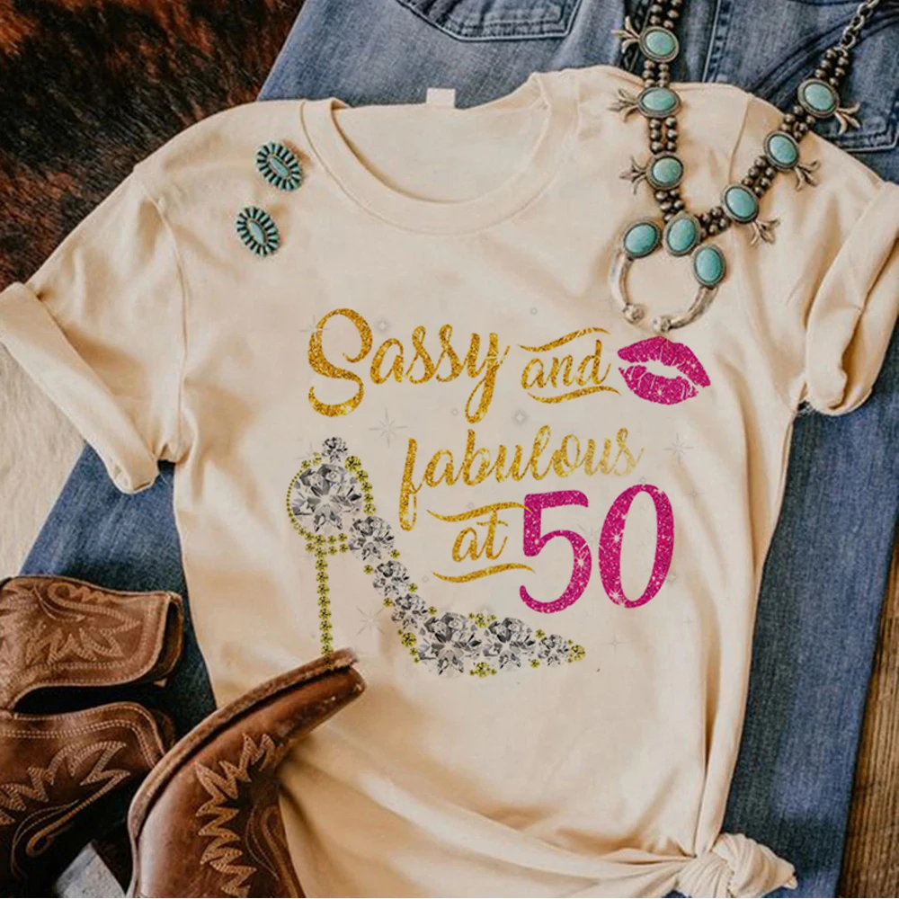 

50 Years Birthday top women summer tshirt girl harajuku clothes