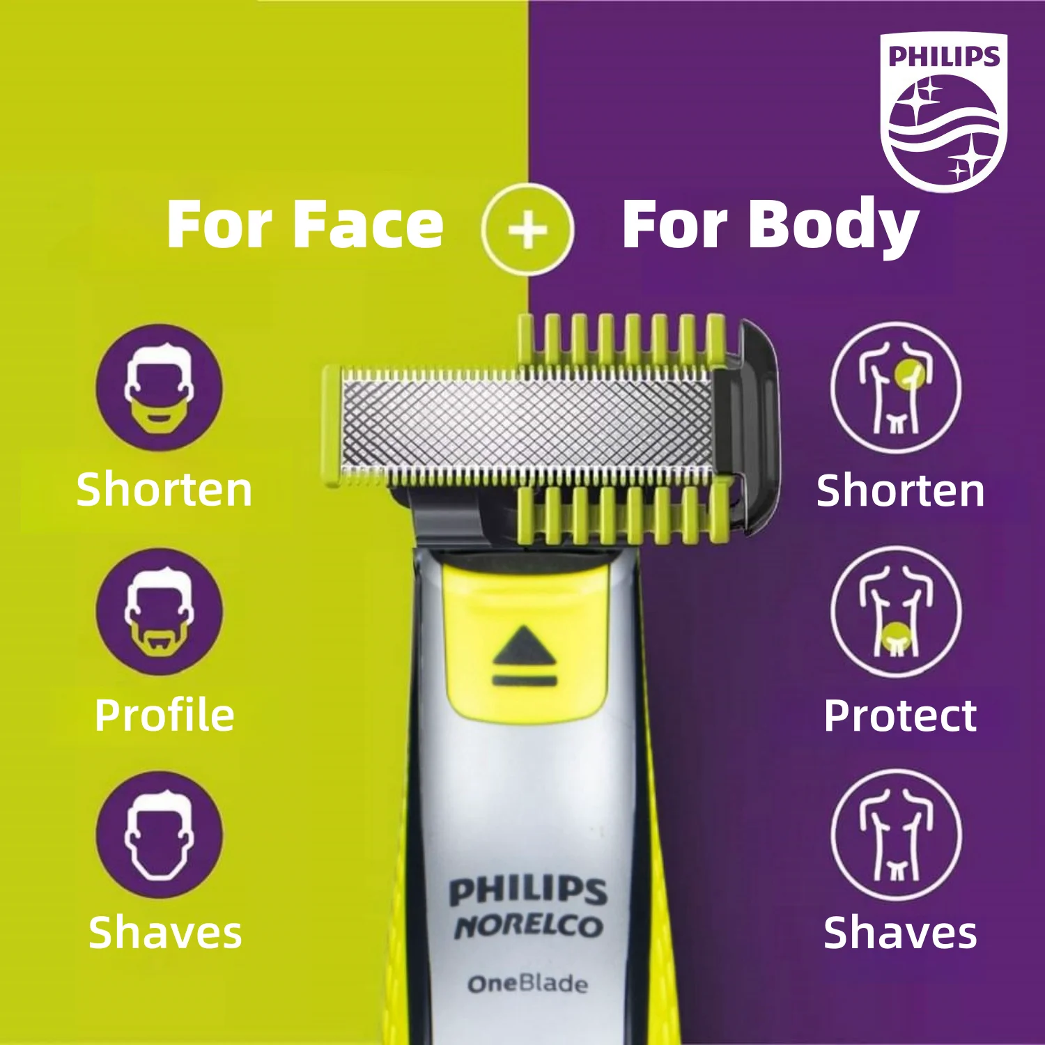 Philips Norelco OneBlade QP2630 Face Hybrid Electric Beard Trimmer and Shaver, Original Packing