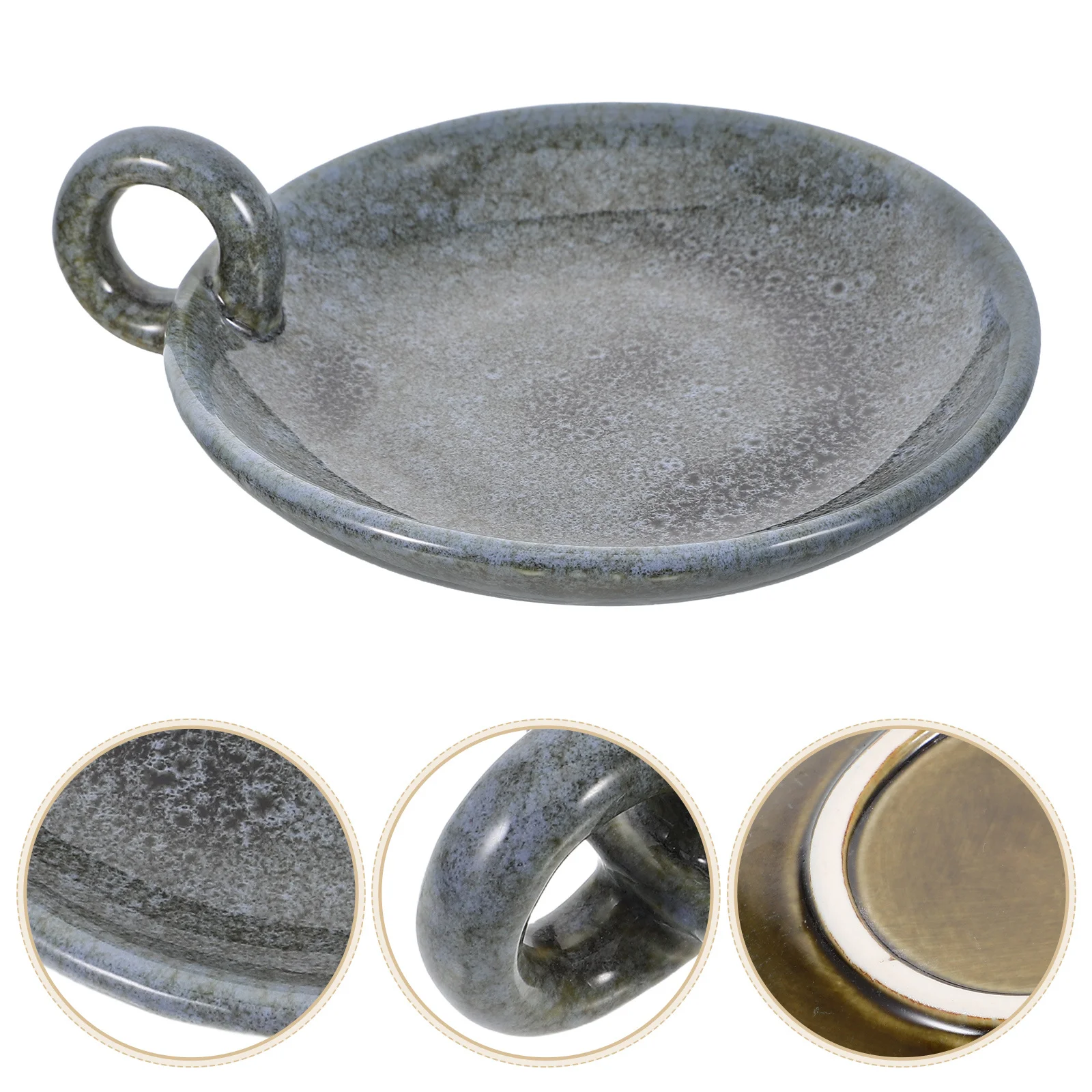 

Ceramic Holder Tray Minimalist Round Plate for Home Hotel Wedding Table Decor Aromatherapy Stand